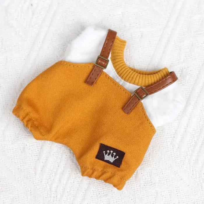 17cm Mini Plush Doll'S Clothes Outfit Accessories For Korea Kpop Exo Labubu Idol overalls pants set Macaron doll Clothing Gift - Image 6
