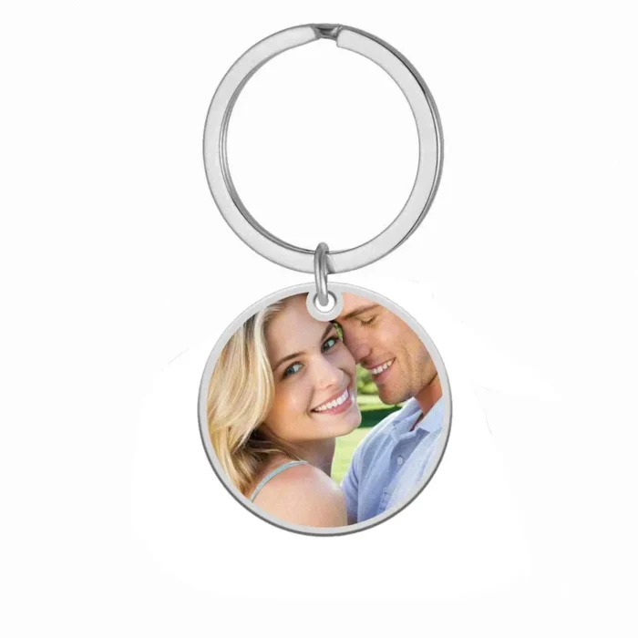 Print Demand Photo Keychain Personalized Custom Gift For Women Men Mother Father Dad Kid Child Family Stainless Steel Key Ring - Image 5