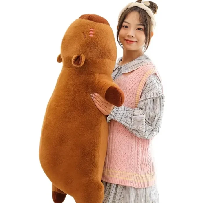 Kawaii Capybara Long Sleep Pillow Stuffed Capibara Plushie Cute Fluffy Doll Soft Sofa Cushion Nap Sleeping Toys for Home Bed - Image 3