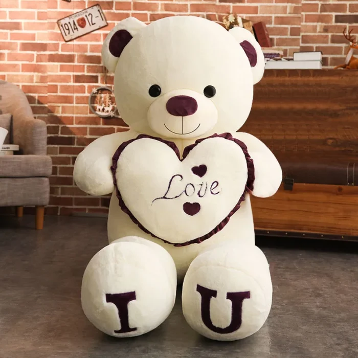 100cm Big I LOVE YOU Bear Plush Toy Lovely Huge Stuffed Soft Bear Doll Lover Bear Kids Toy Birthday Gift For Girlfriends - Image 5