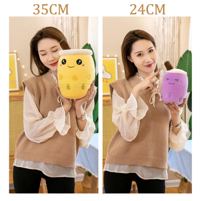 Cute Stuffed Boba Plush Bubble Tea Real-life Bubo Food Milk Cup Plushie Pillow Soft Kawaii Plush Toys Gifts for Kids Adult 24CM - Image 4