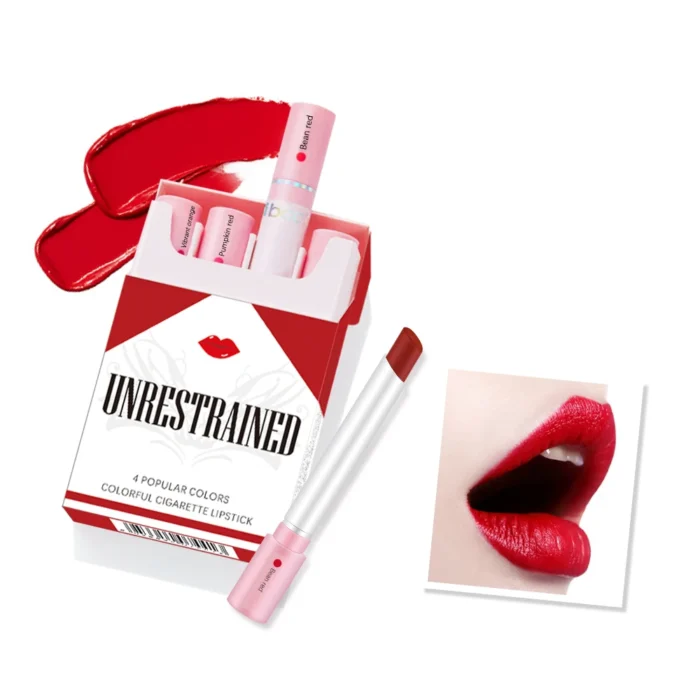 4-Lasting Stick Waterproof Lip Set - Long-Lasting Matte Lipstick with Transparent Finish - Perfect Valentine's Day Gift for Her - Image 2