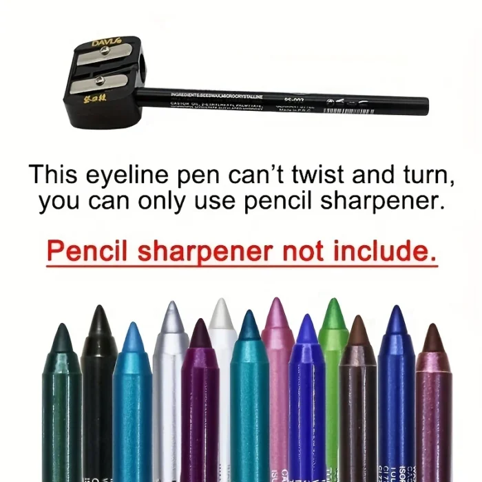 Smudge-Proof High-Shine Waterproof Eyeliner Pencil - Long-Lasting, Ethically Made, Black & Multicolor Options - Image 2