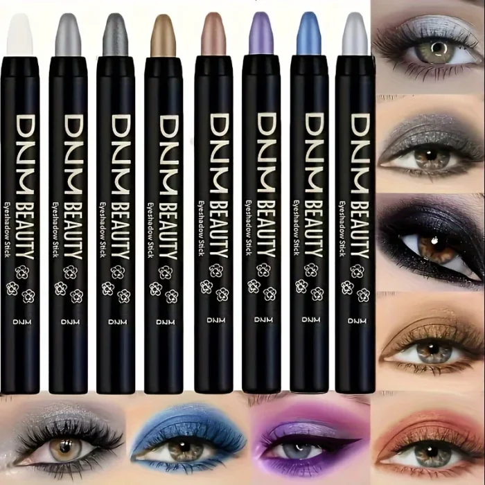 Shimmery Monochrome Eyeshadow Pencil - Waterproof, LongLasting Eye Makeup in Black, Blue, Pink, Purple, Fair - 9 ColorGlitter Ey - Image 3