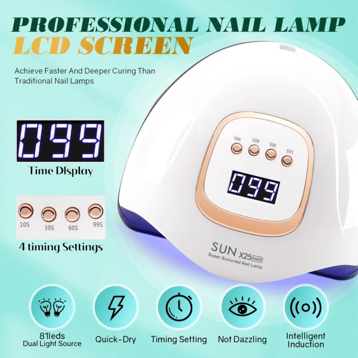 UV LED Nail Lamp 380W Nail Curing Lamps For Home Salon Powerful LED Drying Lamps For All Gel Polish Professional Nail Equipment - Image 2
