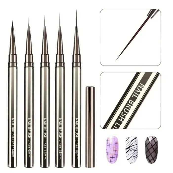 Nails Art Liner Brushes Elongated Lines Striping Drawing Painting 6/9/12/15/18/25mm Nail Design Pen Professional Manicure Tool - Image 4