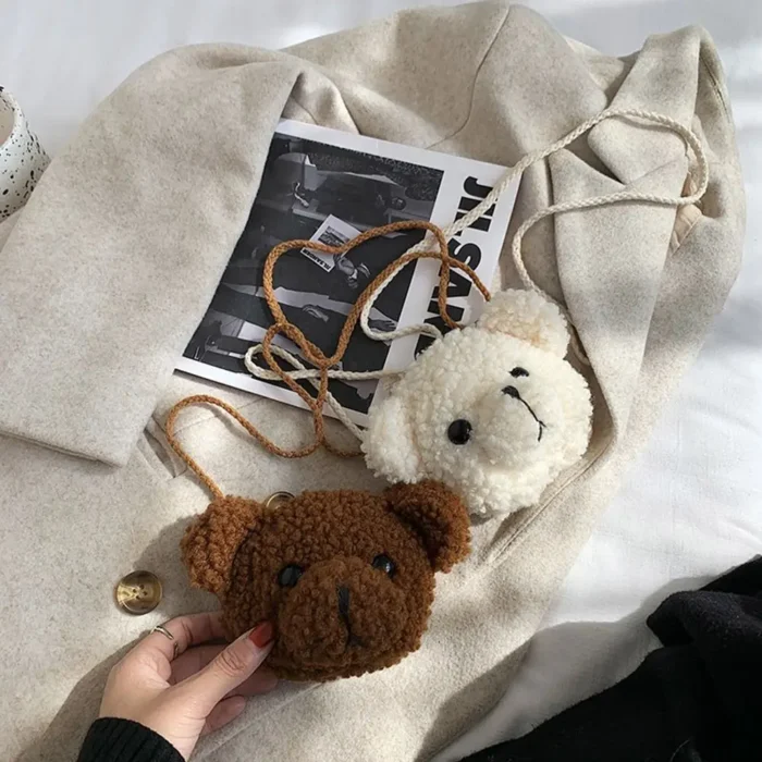 Cute Bear Plush Shoulder Bag For Children Kids Cartoon Messenger Bags kawaii Plush Purses little Girls Stuffed Animals Backpack - Image 3