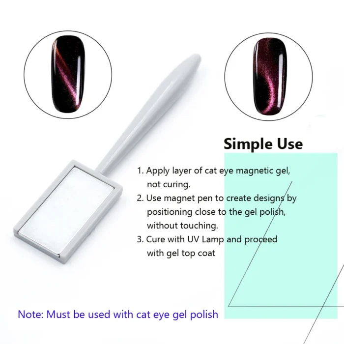 Set of 11 Pcs Nail Art Tools Cat Eye Magnetic Rod Powerful Magnet Suitable for Gel Polishing Beauty Manicure Decoration Supplies - Image 4