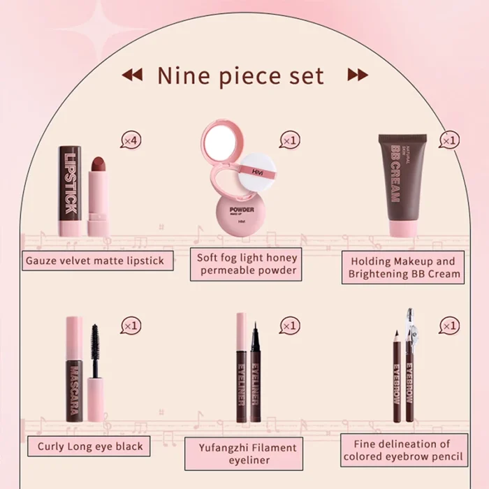 HiVi Makeup Gift Box Powder Glue Record Limited Lipstick Powder Makeup gift box set Valentine's Day gift for your wife - Image 5