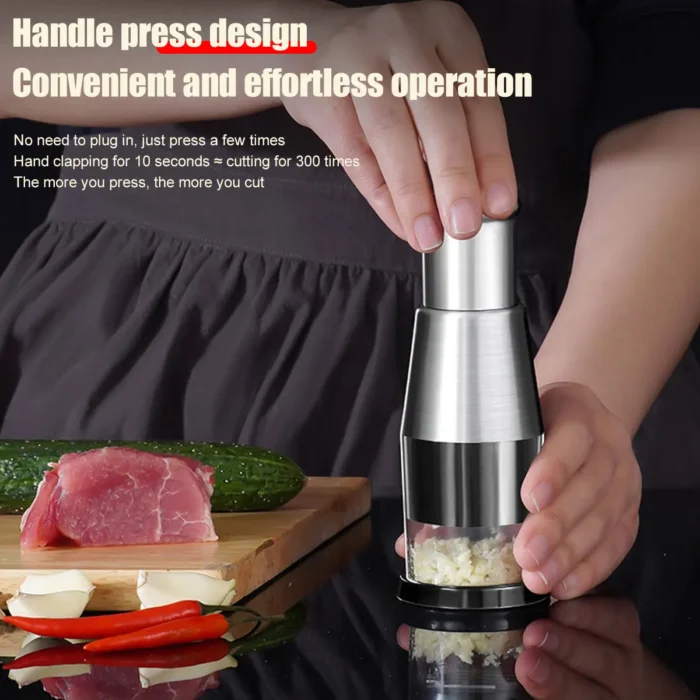 Manual Garlic Chopper Garlic Crusher Pressing Handheld Food Chopper Slicer Vegetable Cooking Crusher Home Kitchen Accessories - Image 3