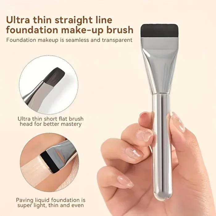 1/2Pc Multi-Use Foundation Ultra-Fine, Hypoallergenic Nylon Bristle Oval Foundation Brush - Perfect for Face Contouring - Image 4