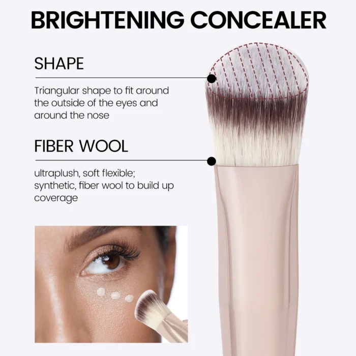 MAANGE Under Eye Concealer Makeup Brush Triangle Foundation Brush for Liquid Cream Blending Concealing Cosmetic Makeup Tools - Image 2