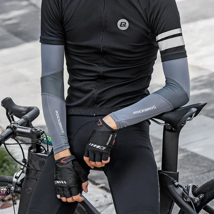 ROCKBROS Arm Sleeves UV Protection Running Jogging Armwear Ice Sleeves Basketball Cycling Sleeves Summer Outdoor Sports Safety - Image 2