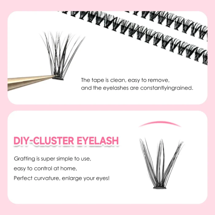 DIY Lashes Extension Kit Eyelashes 200 PCS Clusters Lash Bond and Seal Makeup Tools for Gluing Lashes Gluing Glue Accessories - Image 2