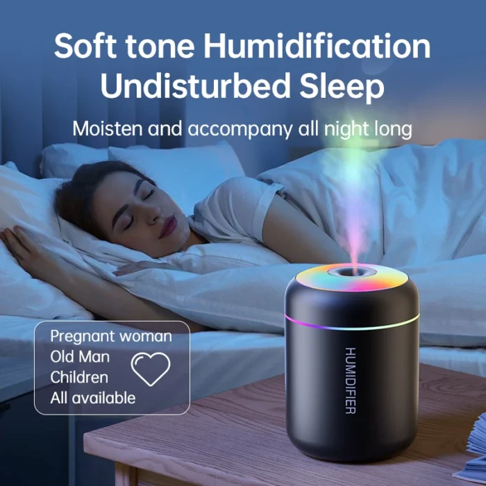 180ML Mini Air Humidifier USB Electric Aroma Diffuser Essential Oil Purifier Aromatherapy Mist Maker Lights For Car Home Bedroom - Image 3