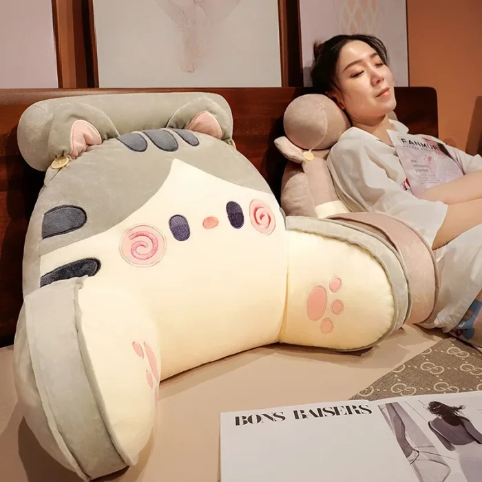 Bedhead Backrest Pillow Sofa Cushion Dormitory Reading Pillow Pregnant Woman Waist Protection Cartoon Pattern Chair Cushion - Image 2