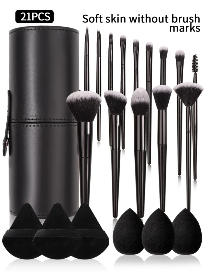 Black Makeup Brush Set Professional Super soft detail brush Blush Brush Foundation Concealer Eyeshadow Brush Women Beauty Tool - Image 2