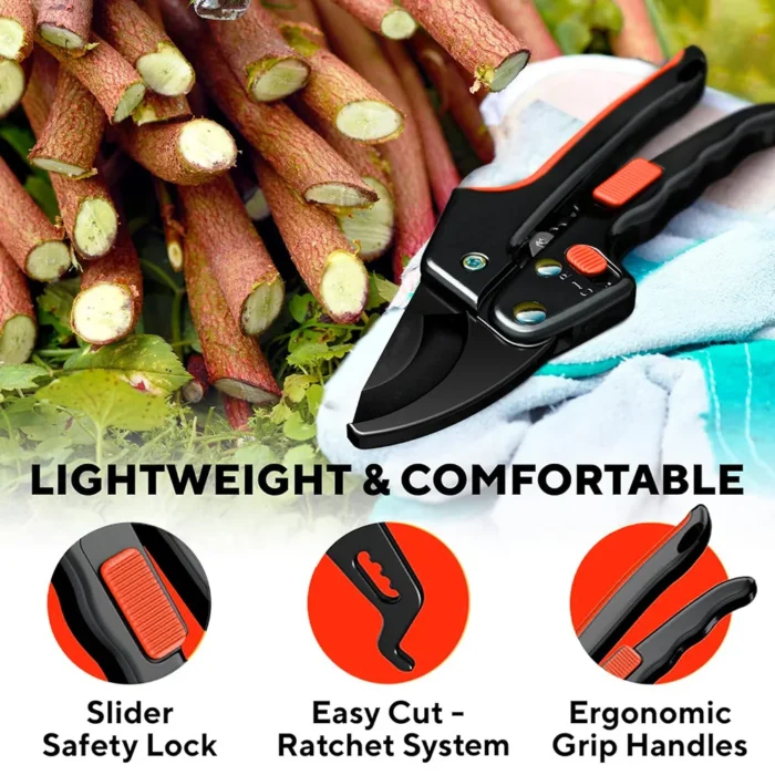 Premium Garden Clippers Gardening Tasks 3 Times Easier, Rachet Hand Ideal For Those With Arthritis or Weak Hands, Cut Capacity S - Image 5
