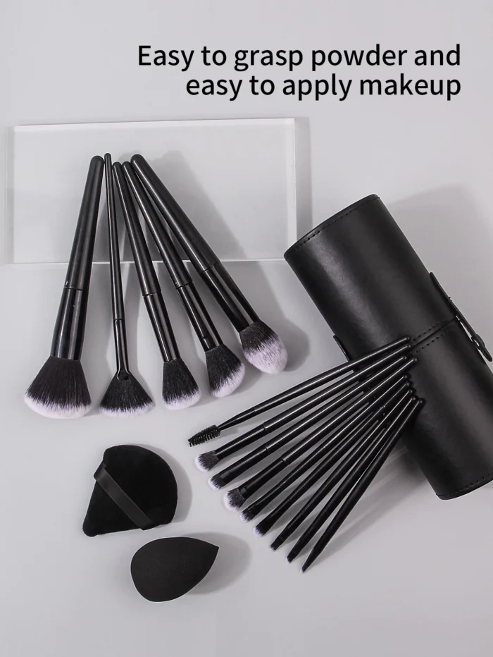 Black Makeup Brush Set Professional Super soft detail brush Blush Brush Foundation Concealer Eyeshadow Brush Women Beauty Tool - Image 4