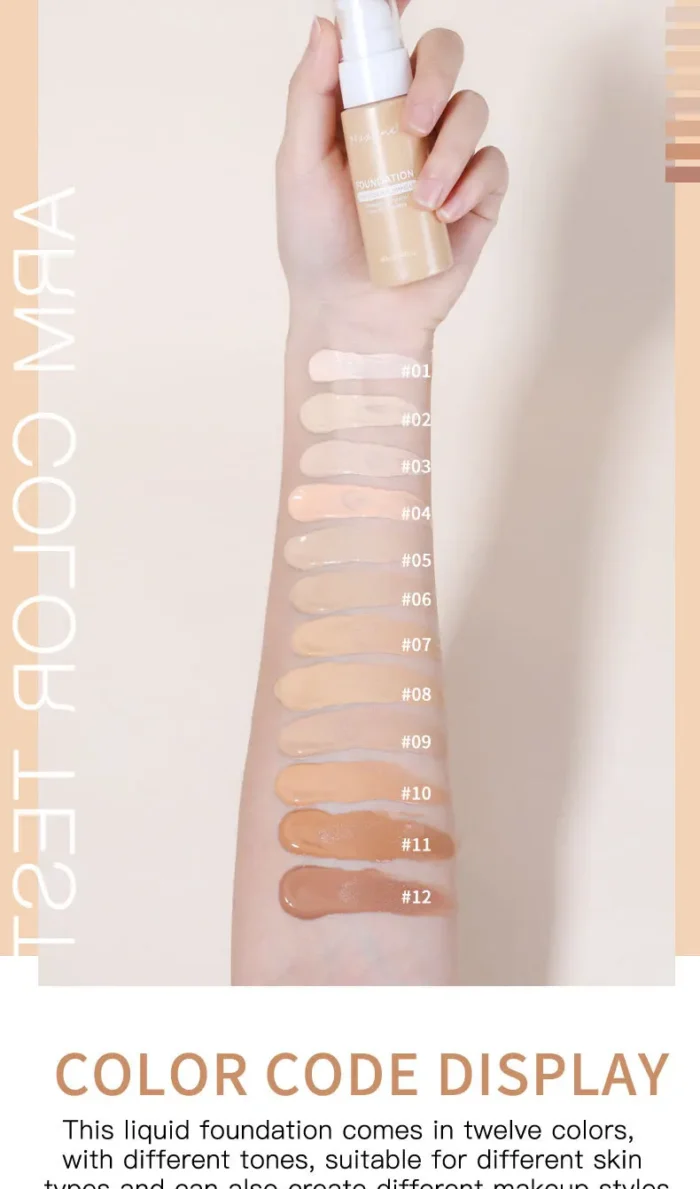 Liquid Foundation Effective Concealer Waterproof Sweat-resistant Makeup Professional Cosmetics - Image 6