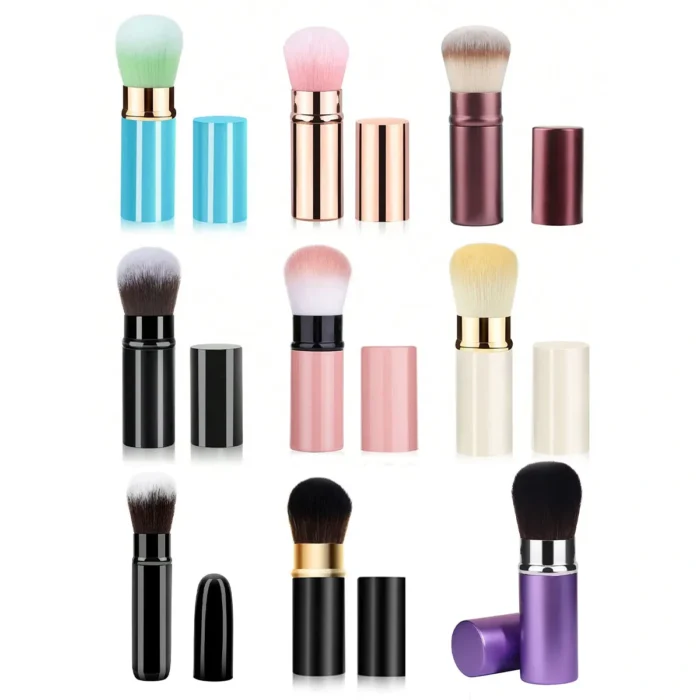 1pc Retractable Brush Makeup Brush Powder Blusher Powder Brush Mini Multi-function Portable With Aluminum Handle - Image 2