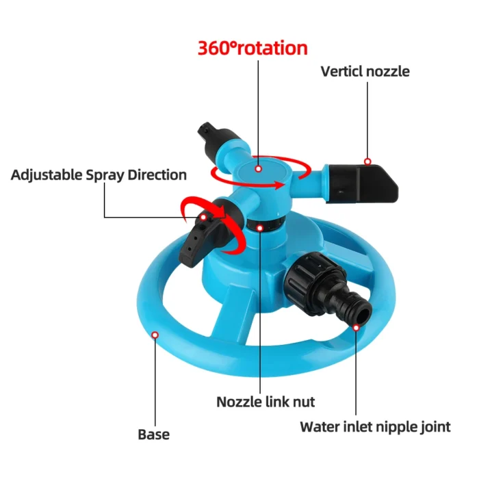 360 Degree Automatic Rotating Garden Lawn Water Sprinklers System Quick Coupling Lawn Rotating Nozzle Garden Irrigation Supplies - Image 5