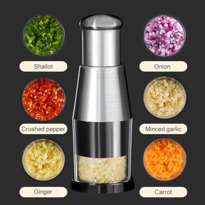 Manual Garlic Chopper Garlic Crusher Pressing Handheld Food Chopper Slicer Vegetable Cooking Crusher Home Kitchen Accessories - Image 2