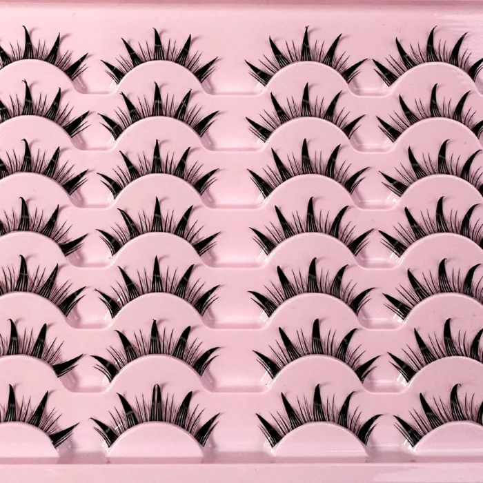 New 14/10/7/5Pairs Manga Lashes Natural Eyelashes Soft Cross Wispy Clear Band False Eyelashes Doll Eyes Lashes Cosplay Extension - Image 3