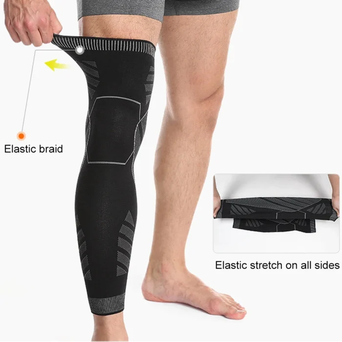 BraceTop 1 PC Full Leg Sleeves Long Compression Leg Sleeve Knee Sleeves Protect Leg, for Man Women Basketball, Arthritis Cycling - Image 4