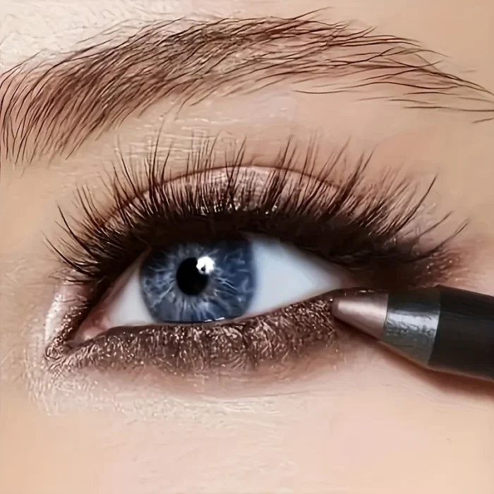 Shimmery Monochrome Eyeshadow Pencil - Waterproof, LongLasting Eye Makeup in Black, Blue, Pink, Purple, Fair - 9 ColorGlitter Ey - Image 4