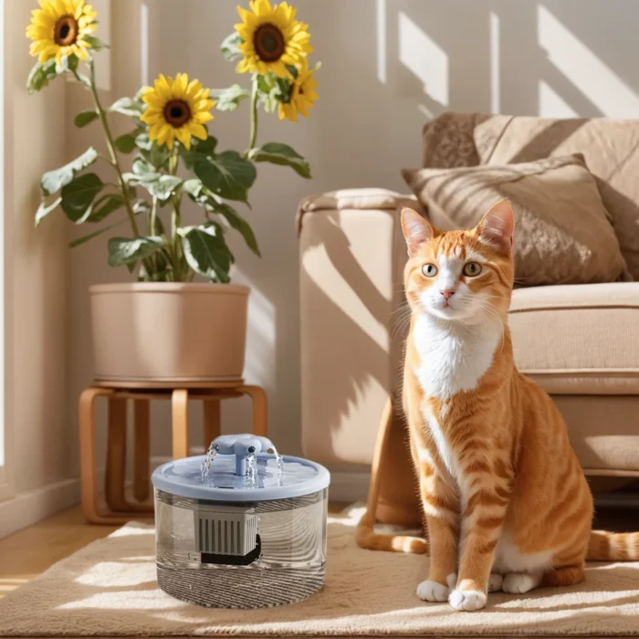 1.5L Ultra-Quiet Smart Cat Water Fountain with Automatic Filter and Burnout Prevention Recirculating Dog Water Dispenser Pump - Image 2
