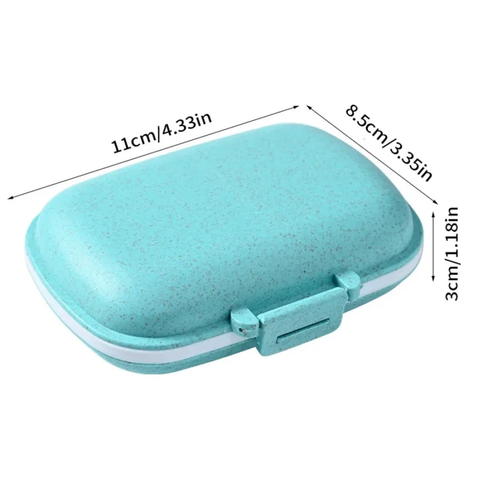 8 Grids Organizer Container For Tablets Travel Pill Box With Seal Ring Small Box For Tablets Wheat Straw Container For Medicines - Image 5