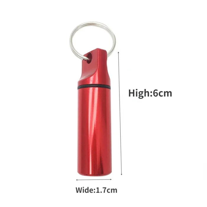 Aluminum Waterproof Pill Box Cases with Sealed Storage, Flat Head, Round Alloy Cartridge and Keychain for Vitamin Fish Oils - Image 6