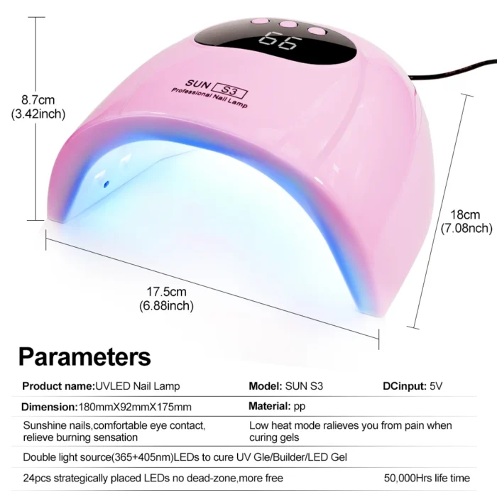 88W LED UV Lamp for Nails Gel Polish Drying With LED Display And Motion Sensing Professional Manicure Lamp Dryer Home Use Tool - Image 6