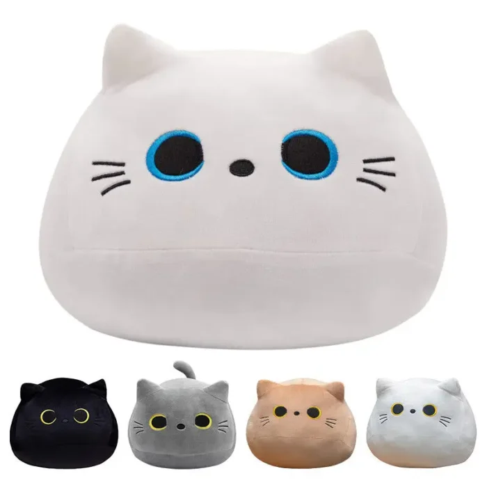 10/30CM Black Cat Plush Pillow Cartoon Cat Head Plushie Stuffed Toys Cat Doll Cat Doll Pillow Plush Toy Cuddly Pillow Cushion - Image 4