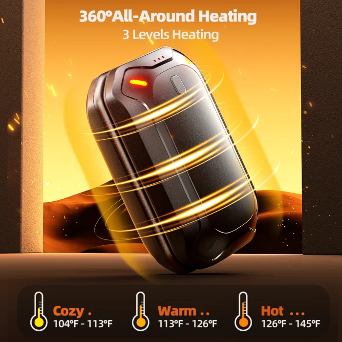2 Pack Hand Warmers Rechargeable, Dual Magnteic Electric Hand Warmer, Double-Sided Warming Portable Heater Gifts for Women Men - Image 2