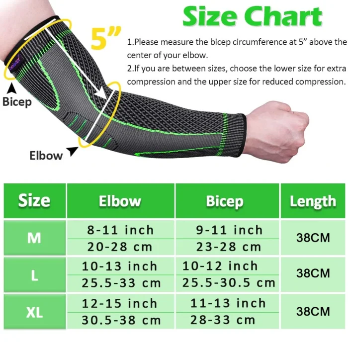 Sports Arm Compression Sleeves Anti-Slip Elbow Support Youth Adult Cycling Basketball Football Volleyball Baseball Tennis Golf - Image 6