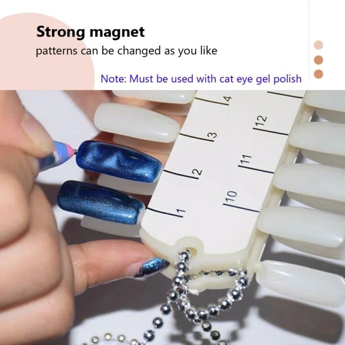 Set of 11 Pcs Nail Art Tools Cat Eye Magnetic Rod Powerful Magnet Suitable for Gel Polishing Beauty Manicure Decoration Supplies - Image 5