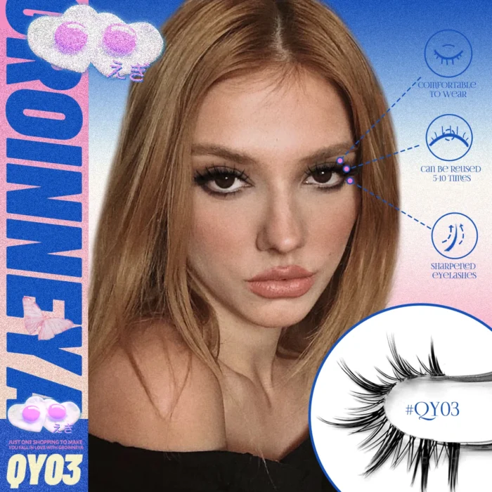 GROINNEYA Cat eye Lashes 5/6 pairs Clear Band Lashes Natural Look 6D Wispy Eyelashes False Lashes Eyelashs Extension - Image 4