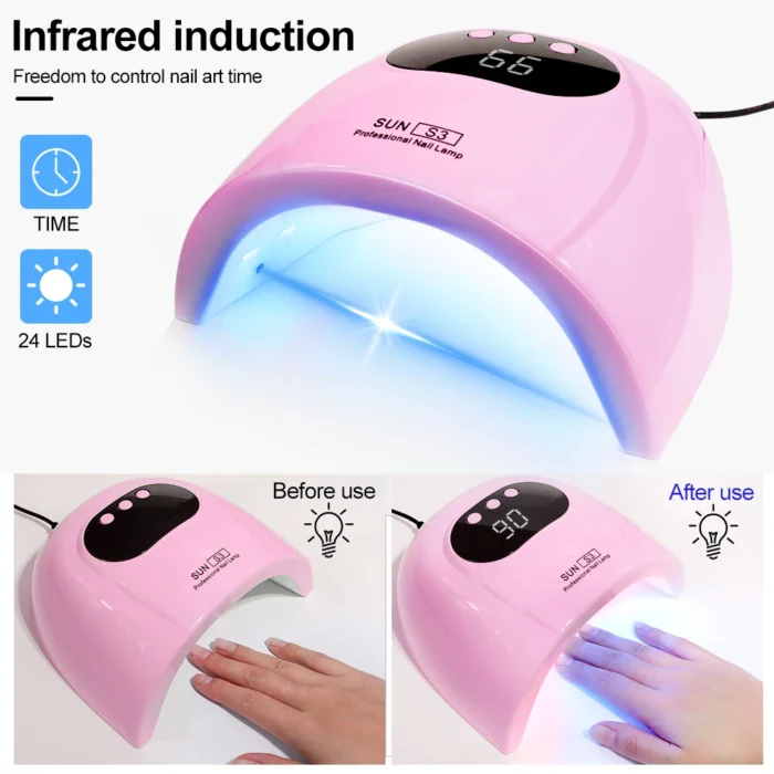88W LED UV Lamp for Nails Gel Polish Drying With LED Display And Motion Sensing Professional Manicure Lamp Dryer Home Use Tool - Image 3