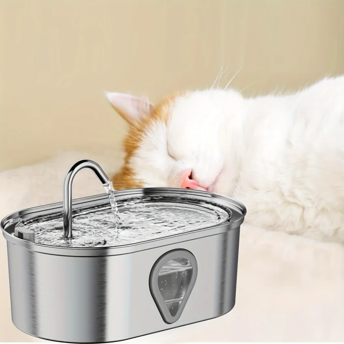 3.5L large capacity pet water dispenser automatic stainless steel cat water fountain with LED Lighting - Image 5