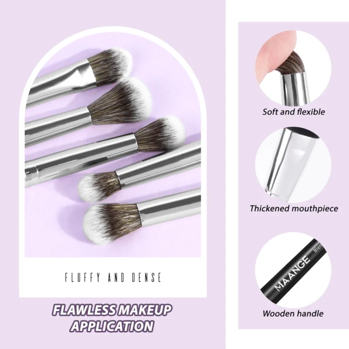 MAANGE 5PCS Detail Makeup Brushes Kit Concealer Brush Eyeshadow Soft Bristles Shader Brush Facial Cosmetic Beauty Makeup Tools - Image 6