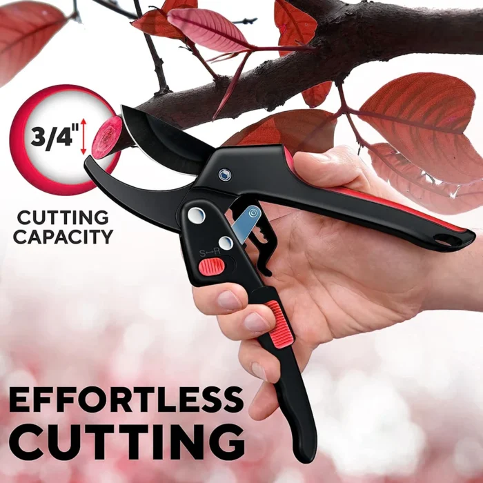 Premium Garden Clippers Gardening Tasks 3 Times Easier, Rachet Hand Ideal For Those With Arthritis or Weak Hands, Cut Capacity S - Image 2