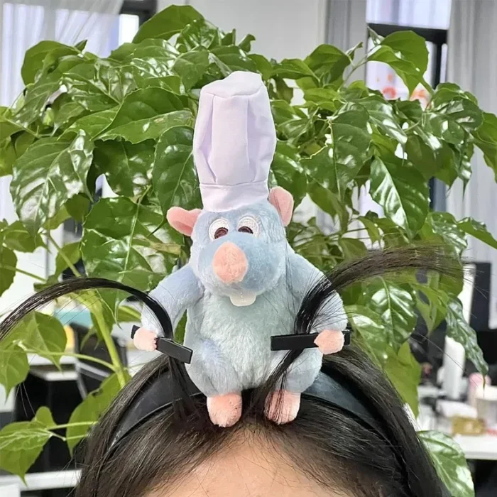 Disney Ratatouille Hairband New Cartoon Plush Doll Headband French Wide-brimmed Hairpin Photo Headdress Creativity Girl Gifts - Image 2