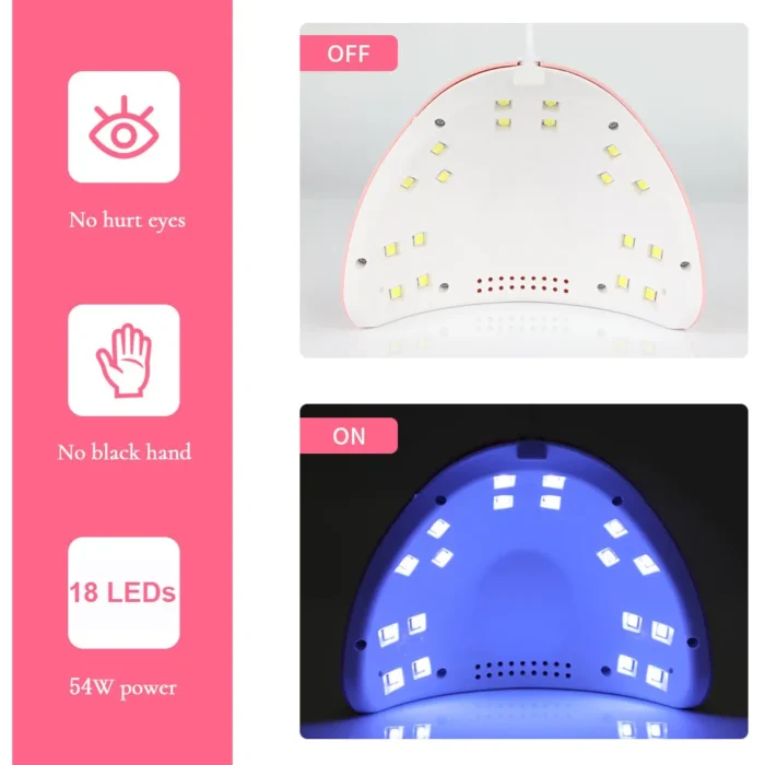 LINMANDA UV LED 54W Lamp Sunlight Nail Dryer Lamp Nail Professional Nail Art Tools Accessories for Fingernail Toenail Salon - Image 4