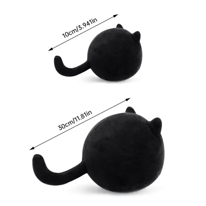 10/30CM Black Cat Plush Pillow Cartoon Cat Head Plushie Stuffed Toys Cat Doll Cat Doll Pillow Plush Toy Cuddly Pillow Cushion - Image 2