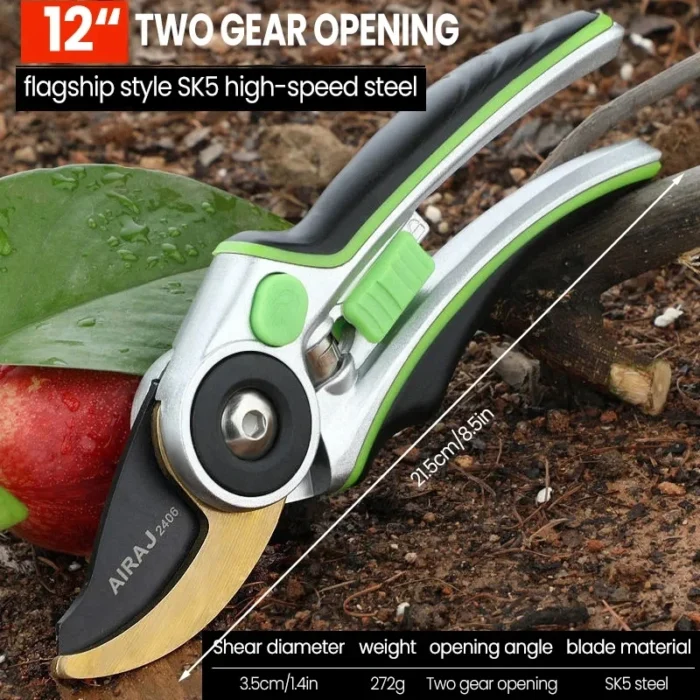 AIRAJ Pruning Shear Garden Tools Labor Saving Scissors Gardening Plant Sharp Branch Pruners Protection Hand Durable - Image 2