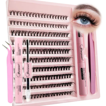DIY Lashes Extension Kit Eyelashes 200 PCS Clusters Lash Bond and Seal Makeup Tools for Gluing Lashes Gluing Glue Accessories