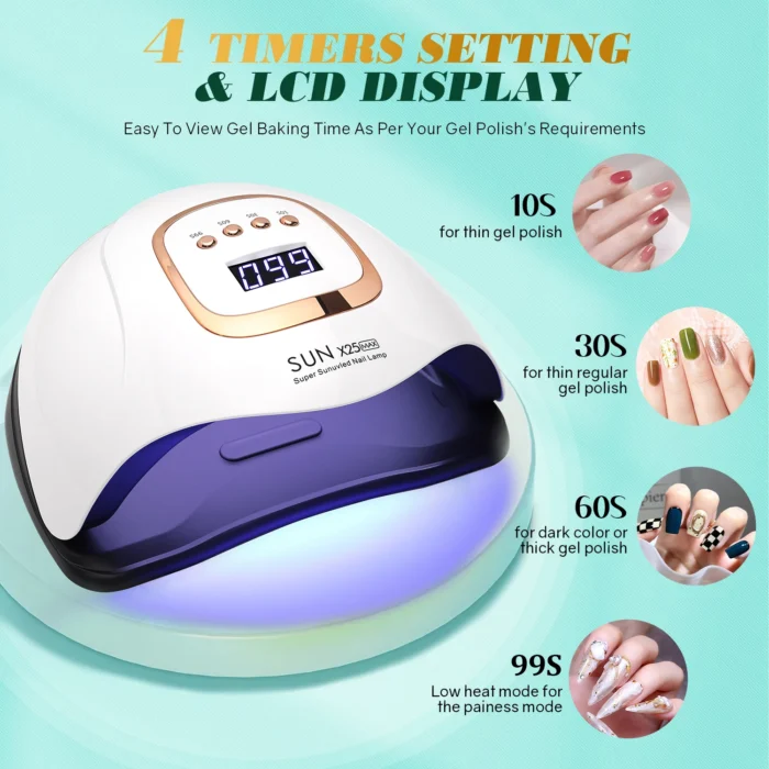 UV LED Nail Lamp 380W Nail Curing Lamps For Home Salon Powerful LED Drying Lamps For All Gel Polish Professional Nail Equipment - Image 3