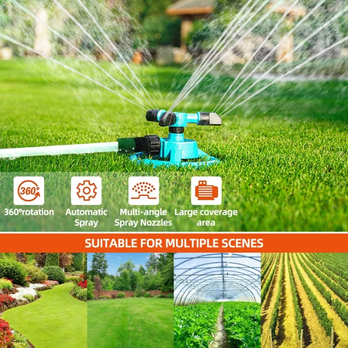 360 Degree Automatic Rotating Garden Lawn Water Sprinklers System Quick Coupling Lawn Rotating Nozzle Garden Irrigation Supplies - Image 2